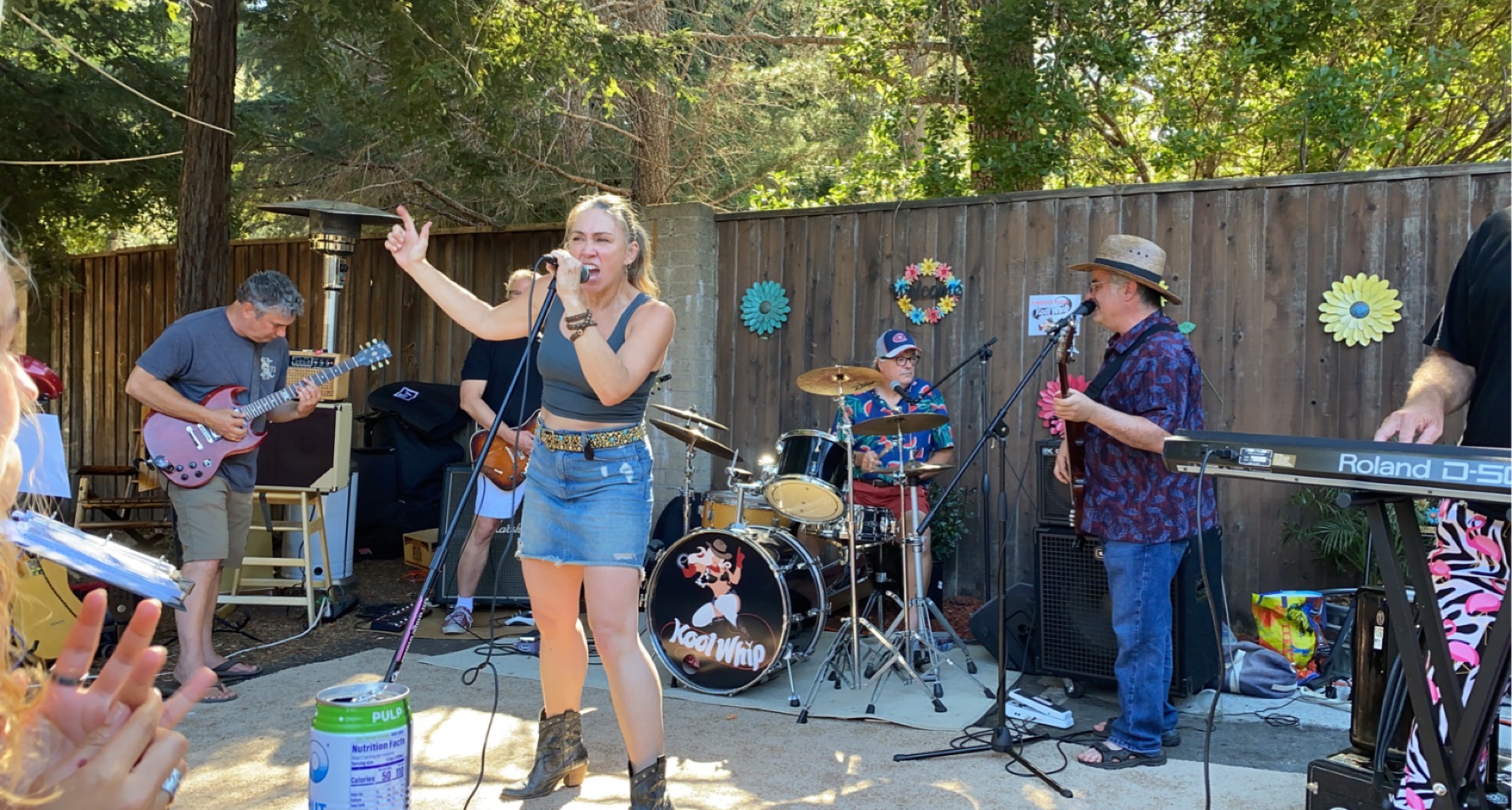 Lead vocalist performing