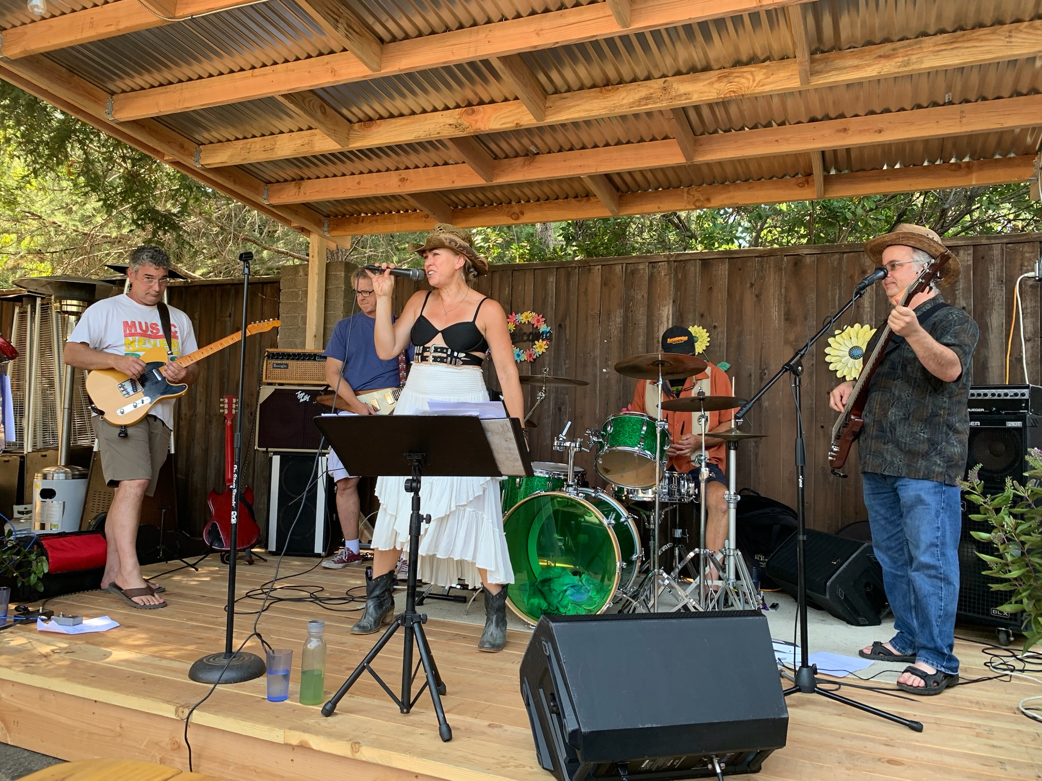 Covered outdoor stage performance